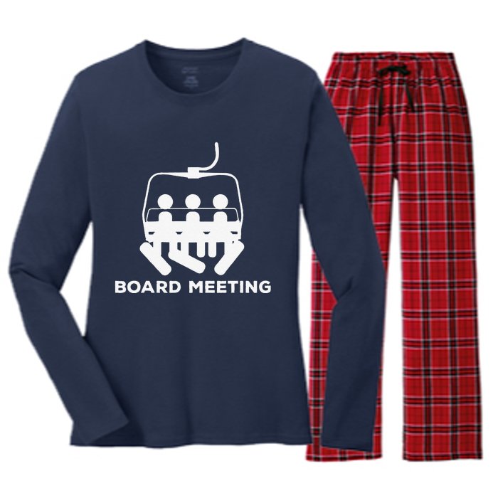 Snowboard Meeting Gift Snowboarding funny Vacation Skiing Women's Long Sleeve Flannel Pajama Set 