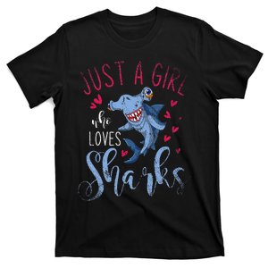 Sea Monster Gift Just A Girl Who Loves Shark T-Shirt