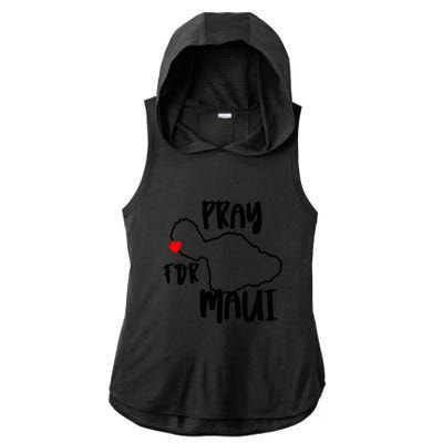 Support Maui Gift Pray For Maui Hawaii Strong Ladies PosiCharge Tri-Blend Wicking Draft Hoodie Tank