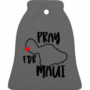 Support Maui Gift Pray For Maui Hawaii Strong Ceramic Bell Ornament