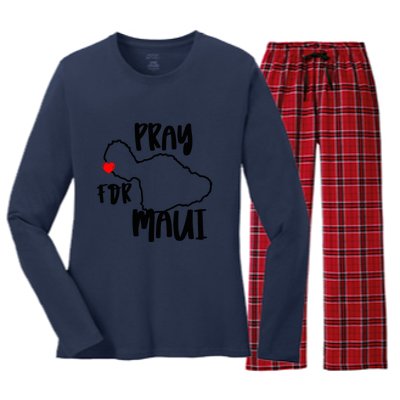 Support Maui Gift Pray For Maui Hawaii Strong Women's Long Sleeve Flannel Pajama Set 