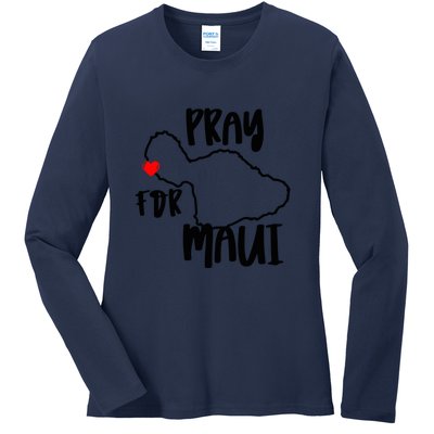 Support Maui Gift Pray For Maui Hawaii Strong Ladies Long Sleeve Shirt