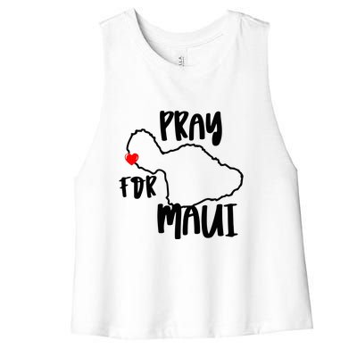 Support Maui Gift Pray For Maui Hawaii Strong Women's Racerback Cropped Tank