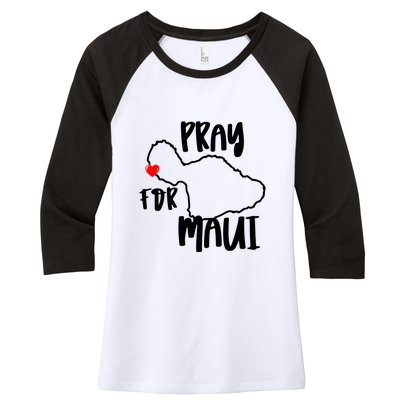 Support Maui Gift Pray For Maui Hawaii Strong Women's Tri-Blend 3/4-Sleeve Raglan Shirt