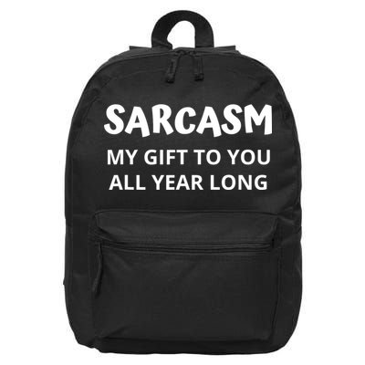 Sarcasm My Gift To You All Year Long Funny Christmas Joke 16 in Basic Backpack