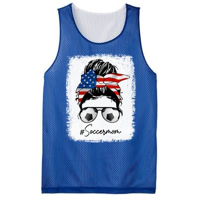 Soccer Mom Gift American Flag Messy Bun Soccer Mom Gift Mesh Reversible Basketball Jersey Tank