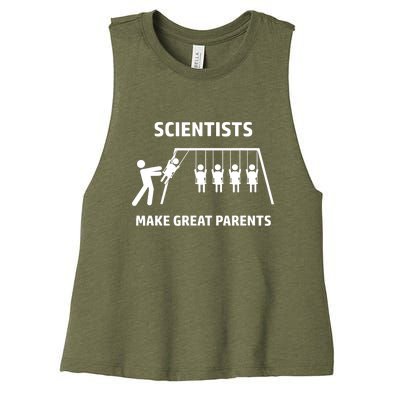 Scientists Make Great Parents Physicians Maths Physics Science Women's Racerback Cropped Tank