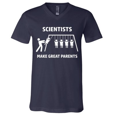 Scientists Make Great Parents Physicians Maths Physics Science V-Neck T-Shirt