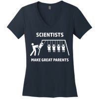 Scientists Make Great Parents Physicians Maths Physics Science Women's V-Neck T-Shirt
