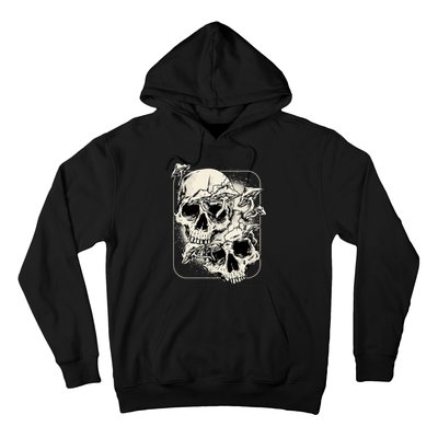 Skull Mushroom Goth Morel Mushroom Art Emo Hoodie