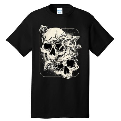 Skull Mushroom Goth Morel Mushroom Art Emo Tall T-Shirt