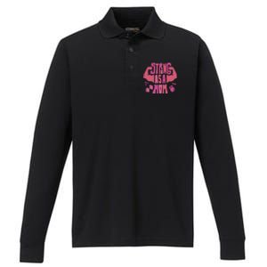 Strong Mom Gym Mother Mother's Day Mommy Fitness Gift Performance Long Sleeve Polo