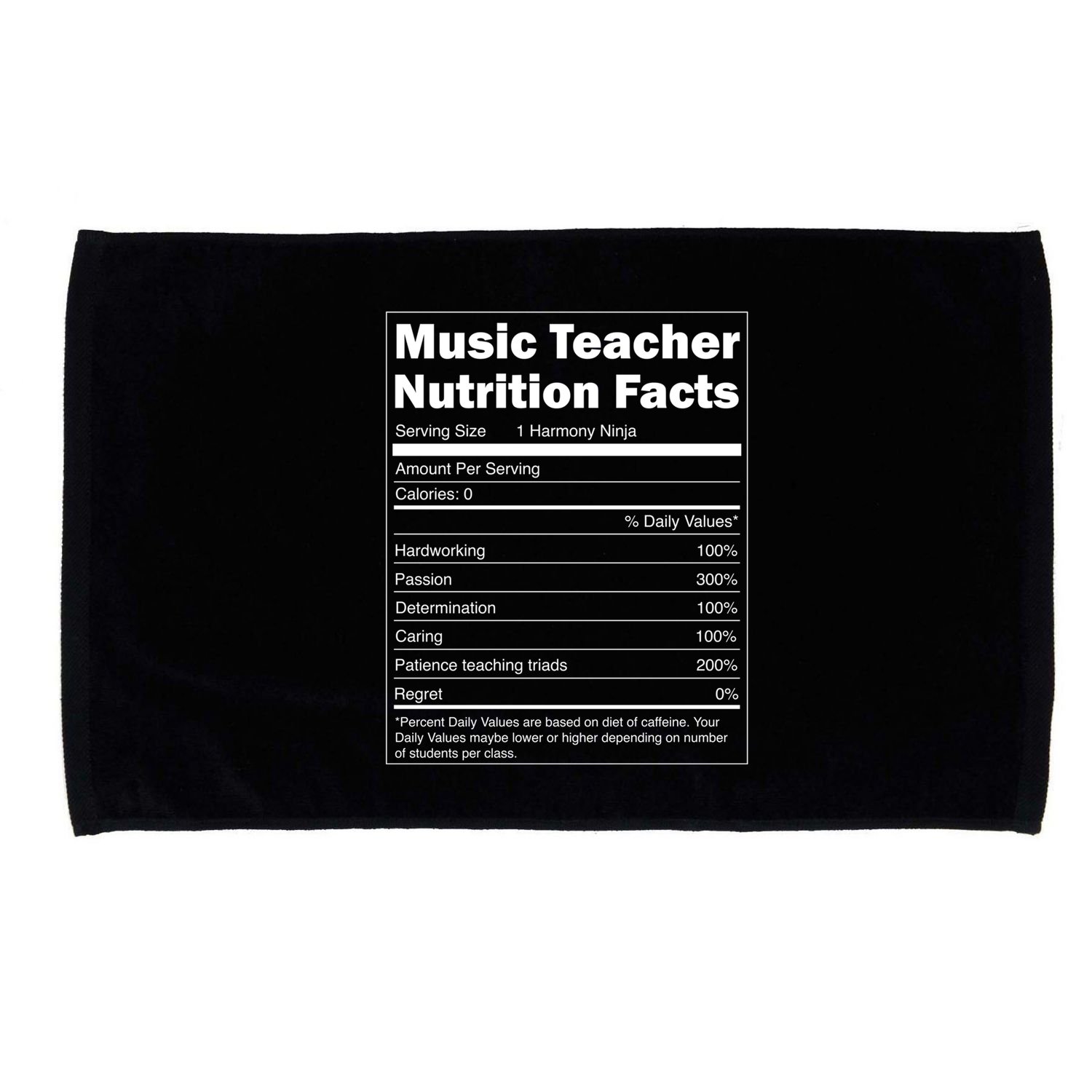 School Music Gift Funny Nutrition Facts Music Teacher Gift Microfiber Hand Towel
