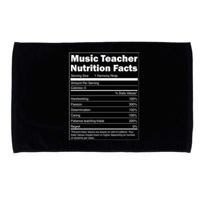 School Music Gift Funny Nutrition Facts Music Teacher Gift Microfiber Hand Towel