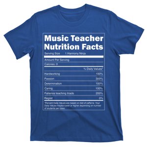 School Music Gift Funny Nutrition Facts Music Teacher Gift T-Shirt