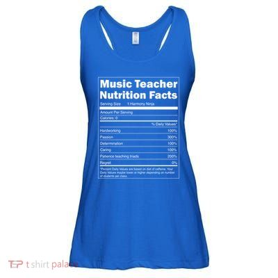 School Music Gift Funny Nutrition Facts Music Teacher Gift Ladies Essential Flowy Tank