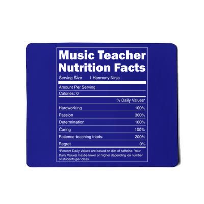 School Music Gift Funny Nutrition Facts Music Teacher Gift Mousepad