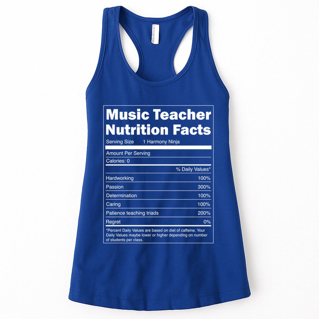 School Music Gift Funny Nutrition Facts Music Teacher Gift Womens Tank Top