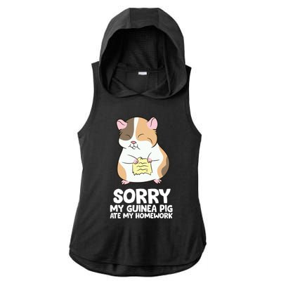 Sorry My Guinea Pig Ate My Homework Guinea Pig School Ladies PosiCharge Tri-Blend Wicking Draft Hoodie Tank