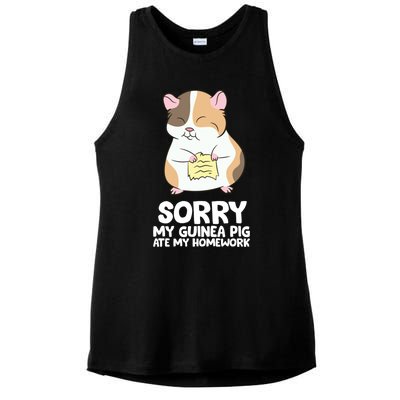 Sorry My Guinea Pig Ate My Homework Guinea Pig School Ladies PosiCharge Tri-Blend Wicking Tank