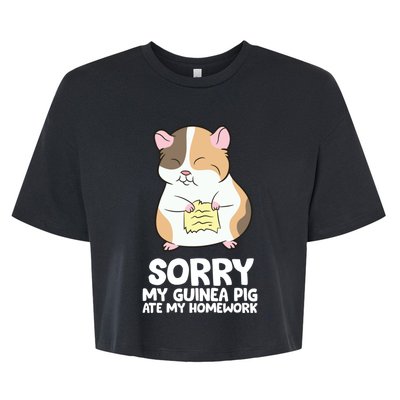 Sorry My Guinea Pig Ate My Homework Guinea Pig School Bella+Canvas Jersey Crop Tee