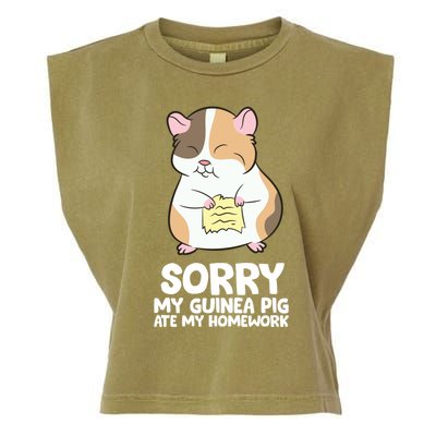 Sorry My Guinea Pig Ate My Homework Guinea Pig School Garment-Dyed Women's Muscle Tee