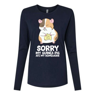 Sorry My Guinea Pig Ate My Homework Guinea Pig School Womens Cotton Relaxed Long Sleeve T-Shirt