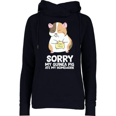 Sorry My Guinea Pig Ate My Homework Guinea Pig School Womens Funnel Neck Pullover Hood