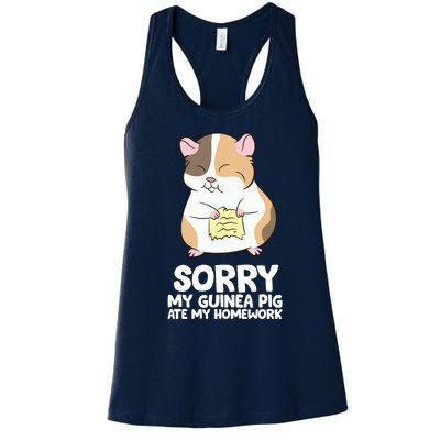 Sorry My Guinea Pig Ate My Homework Guinea Pig School Women's Racerback Tank