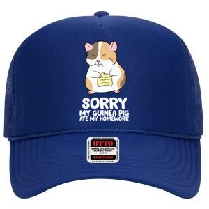 Sorry My Guinea Pig Ate My Homework Guinea Pig School High Crown Mesh Back Trucker Hat