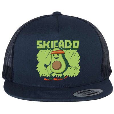 Skicado Meaningful Gift Winter Snow Sports Skier Ski Mountains Skiing Gift Flat Bill Trucker Hat