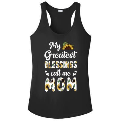 Sunflower My Greatest Blessings Call Me Mom Great Gift Ladies PosiCharge Competitor Racerback Tank