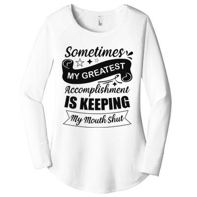 Sometimes My Greatest Accomplishment is Sarcastic Funny Women's Perfect Tri Tunic Long Sleeve Shirt