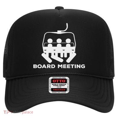 Snowboard Meeting Gift Snowboarding Holiday Skiing High Crown Mesh Back Trucker Hat