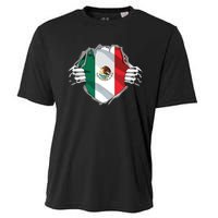 Super Mexican Heritage Proud Mexico Roots Flag Cooling Performance Crew T-Shirt