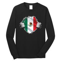 Super Mexican Heritage Proud Mexico Roots Flag Long Sleeve Shirt