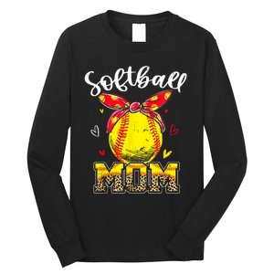 Softball Mom Headband Softball Ball Mothers Day Mama Long Sleeve Shirt