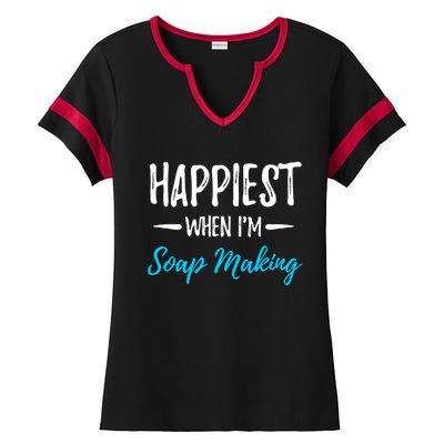 Soap Making Happiest Funny Soap Maker Gift Idea Cute Gift Ladies Halftime Notch Neck Tee