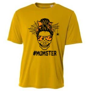 Skull Messy Hair Momster Halloween Skull Skeleton Costume Gift Cooling Performance Crew T-Shirt