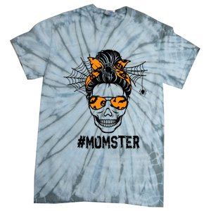 Skull Messy Hair Momster Halloween Skull Skeleton Costume Gift Tie-Dye T-Shirt