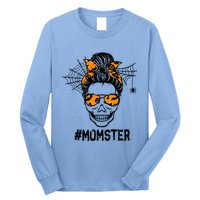 Skull Messy Hair Momster Halloween Skull Skeleton Costume Gift Long Sleeve Shirt