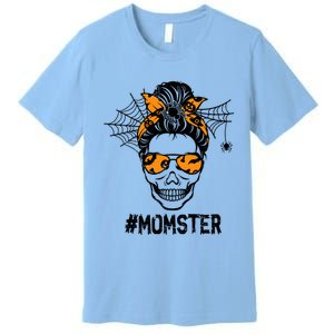 Skull Messy Hair Momster Halloween Skull Skeleton Costume Gift Premium T-Shirt