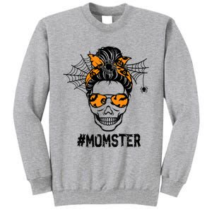 Skull Messy Hair Momster Halloween Skull Skeleton Costume Gift Tall Sweatshirt