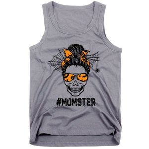 Skull Messy Hair Momster Halloween Skull Skeleton Costume Gift Tank Top