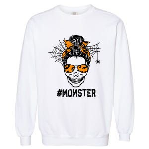 Skull Messy Hair Momster Halloween Skull Skeleton Costume Gift Garment-Dyed Sweatshirt