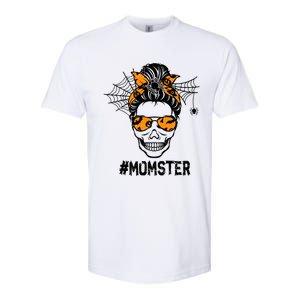 Skull Messy Hair Momster Halloween Skull Skeleton Costume Gift Softstyle CVC T-Shirt