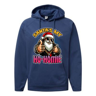 SantaS My Hohomie Hip Hop Santa Christmas Holiday Gift Performance Fleece Hoodie