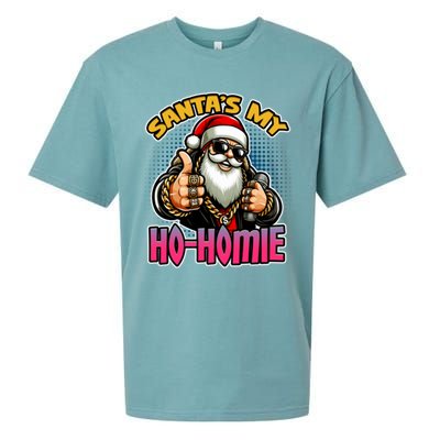 SantaS My Hohomie Hip Hop Santa Christmas Holiday Gift Sueded Cloud Jersey T-Shirt