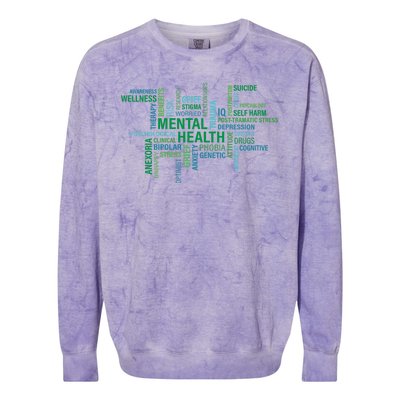 Support Mental Health Awareness Month Colorblast Crewneck Sweatshirt