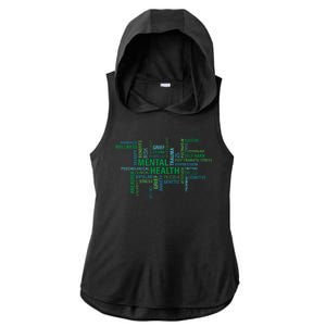 Support Mental Health Awareness Month Ladies PosiCharge Tri-Blend Wicking Draft Hoodie Tank